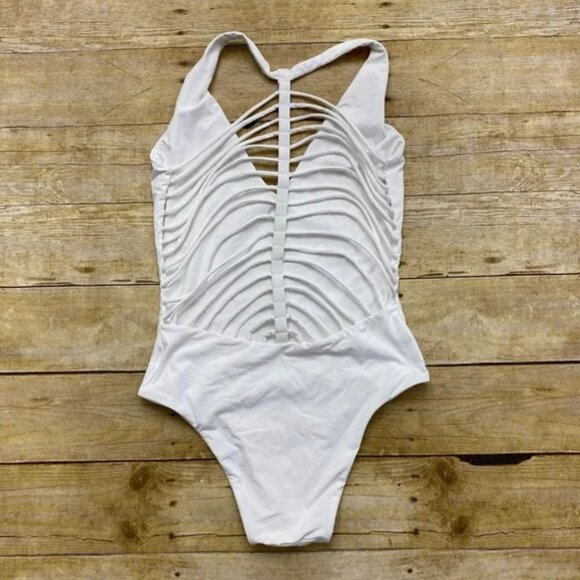 KHONGBOON FLORINA SEXY STRAPPY ONE PIECE SWIMSUIT - NWOT - WHITE - Picture 3 of 9